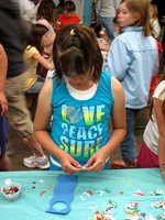 Elise laying out her design.