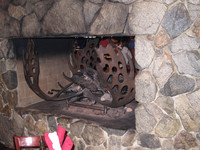 We include this picture because of the unique firewood holder.