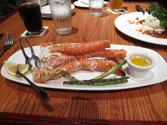 Scrumptious king crab legs for Denny.