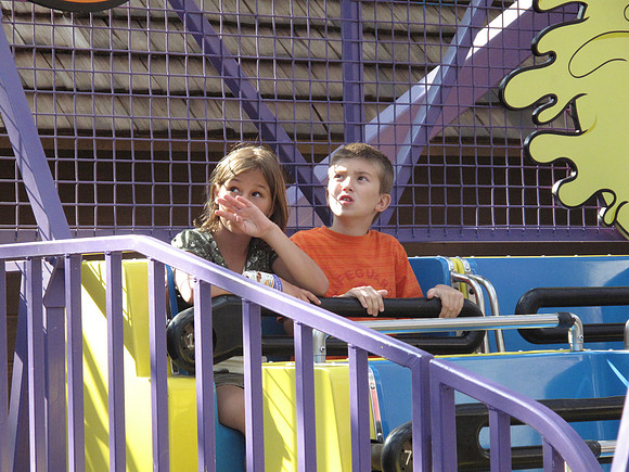 The kids are scoping out another ride.