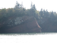 These are the caves at the Bay of Fundy.  Not great pictures, but . . .   When the tide is out, you can walk out to the caves.  Obviously, we were not there at low tide.