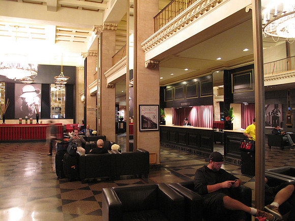 Lobby of the Boston Park Plaza - a very nice hotel - close to the Boston Commons.