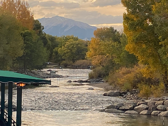 At the end of a very long day, our hotel was located along the Arkansas River in Salida.