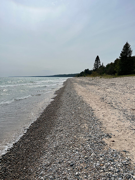 In the afternoon, we took a nature trail and ended up at the beach.  Many experts were there rock hunting with their tools.