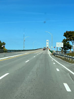 Our view of the bridge on the way to Sault St. Marie.  It was a bright sunny day - 65!
