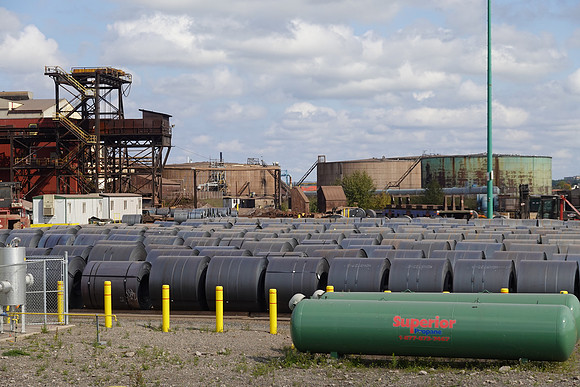 The tour guide said each coil of steel is worth about $20,000 and there were more than 100.