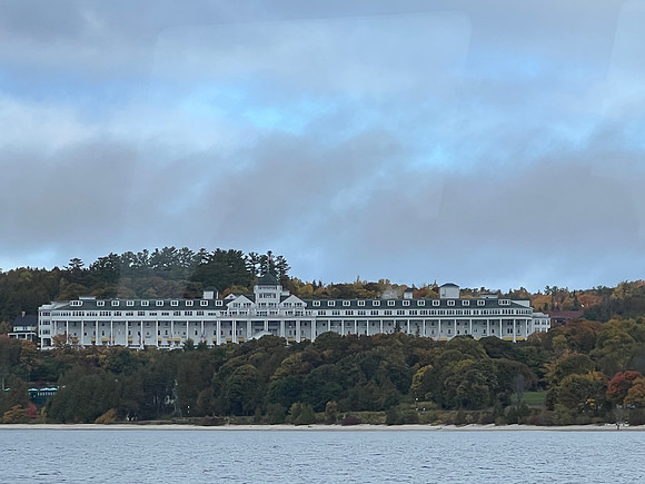 We sat inside the ferry, although cold, it was tolerable.  A great view of the hotel from the water.  Staying at the Grand checked off a bucket list item for Denny and it was for his 80th birthday!