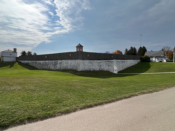 The back of Fort Mackinac, which you can tour, if desired.