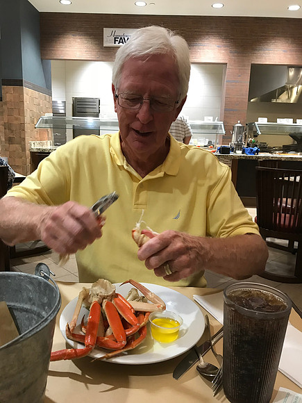 Dinner at the Little River Casino in Manistee - Denny enjoyed all you can eat crab legs and more.