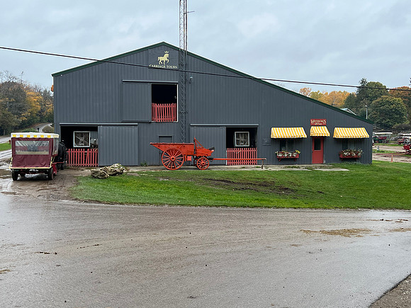 Then off on a walk. This is part of the facility where the carriage horses are kept.  Other buildings are behind.