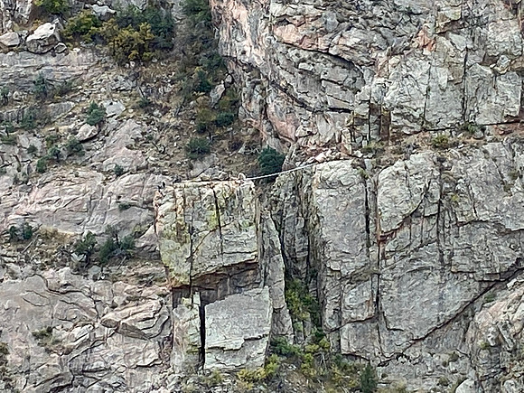 You can barely see a couple of climbers in the distance.