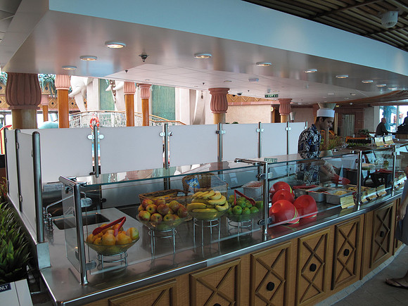 This is the salad bar, where the gentlman made up your salad while you told him what fixins you wanted.