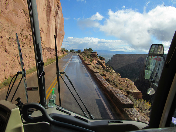 Yep, it was a skinny road, and the bus was right next to a cliff.  Good thing we didn't meet another bus.  Luckily we had a terrific driver!