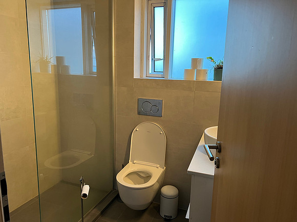 Just one bathroom.  But it was sufficient for us three girls.