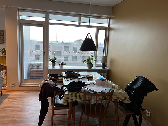 There was a small balcony, which is where we had our "water view".
