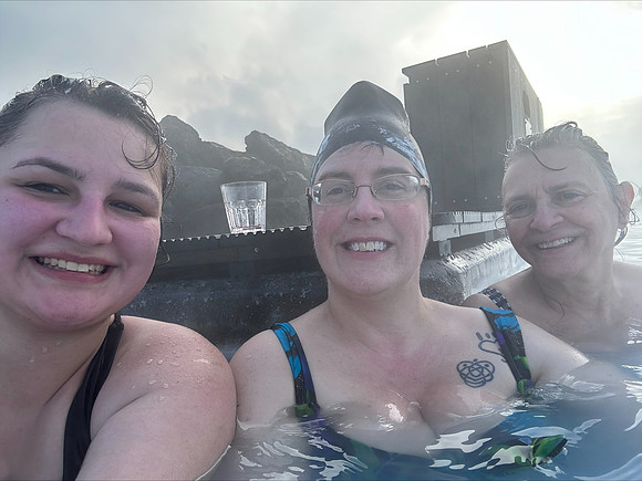 After our wonderful in-water massage.  Next we enjoyed our facial masks and "free" drink.