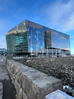 The first place we got off was the Harpa Conference Center with beautiful views of mountains & the bay.