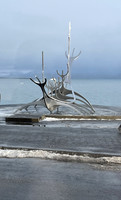 The Solfarid or Sun Voyager sculpture along the harbor.