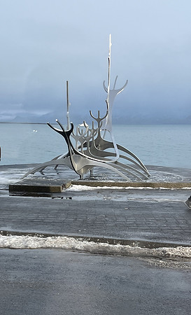 The Solfarid or Sun Voyager sculpture along the harbor.