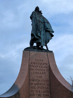 Statue in honor of Leif Erikson, the Norse explorer, the first European who is thought to set foot in N. America.