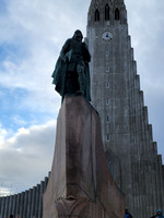 The statue of Leif is right next to the church.  Not sure of that significance.