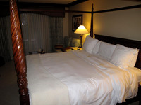 A huge bed.