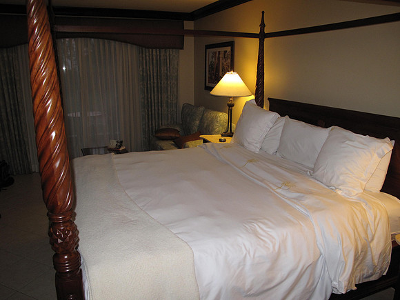 A huge bed.