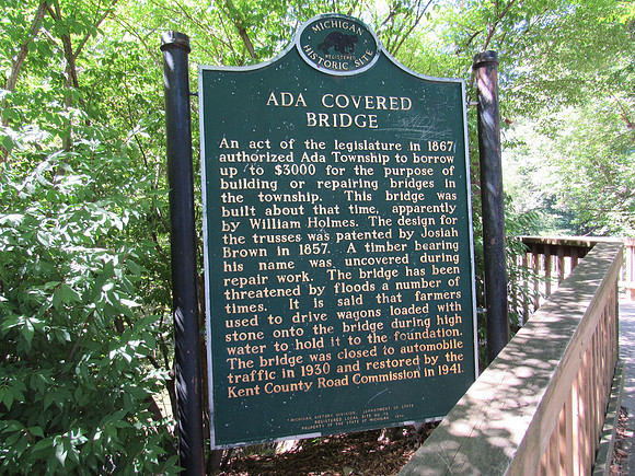 We drove about 15 miles south to Ada, Michigan for the next covered bridge.