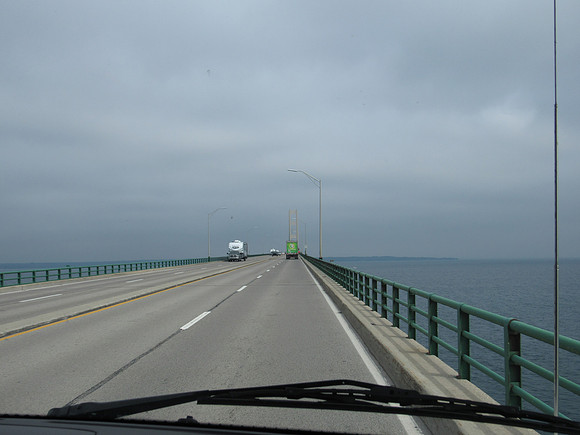 August 24 - Crossing the Mackinaw Bridge into the Upper Peninsula.