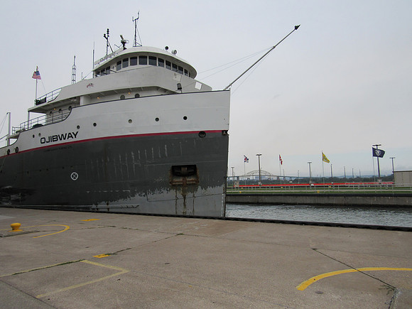 An hour later, the next freighter, Ojibway, entered the first lock.