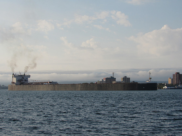 From our campsite that evening, we watched this vessel pass from the St. Mary's River into Lake Superior.