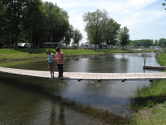 The girls call this the "long bridge", which is actually a suspension bridge.