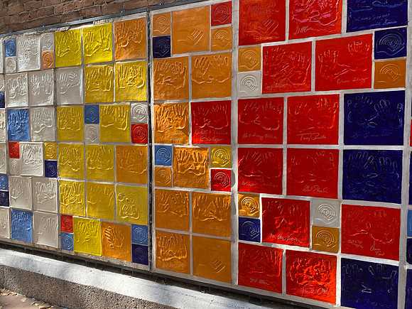 We came across this lovely United Way wall with handprints of children.