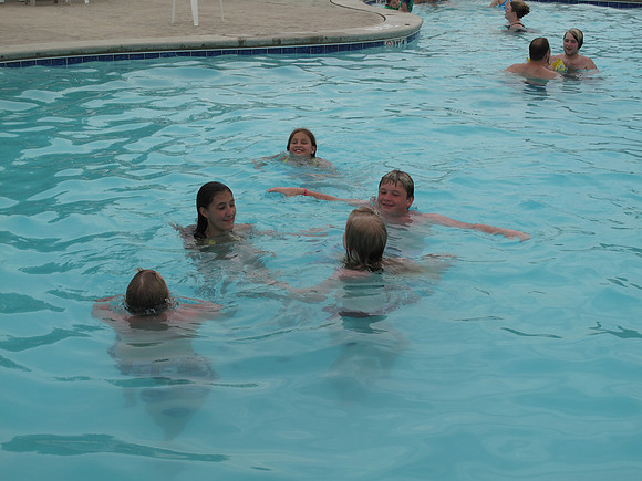 Ashley, Kelsi, Mya with friends, Justin and Henry.