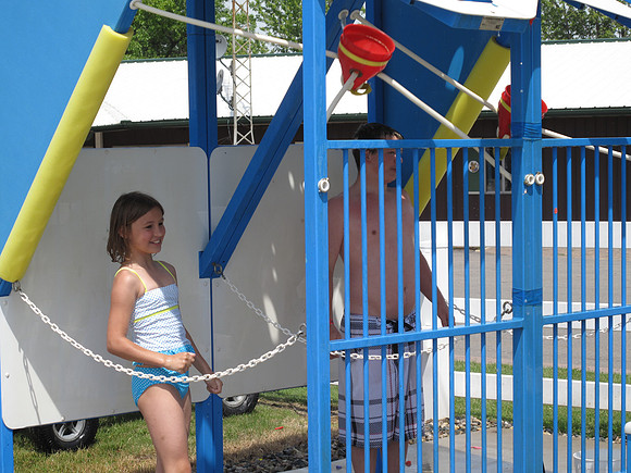 Notice the big smile on Mya's face.  She must have just shot a good one at the girls!