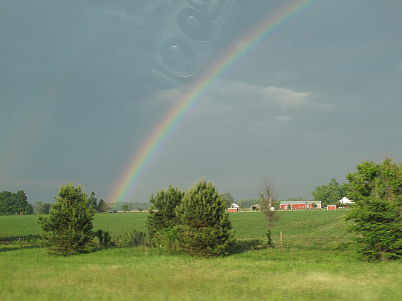 Traveling home on the toll road, we saw this beautiful rainbow!