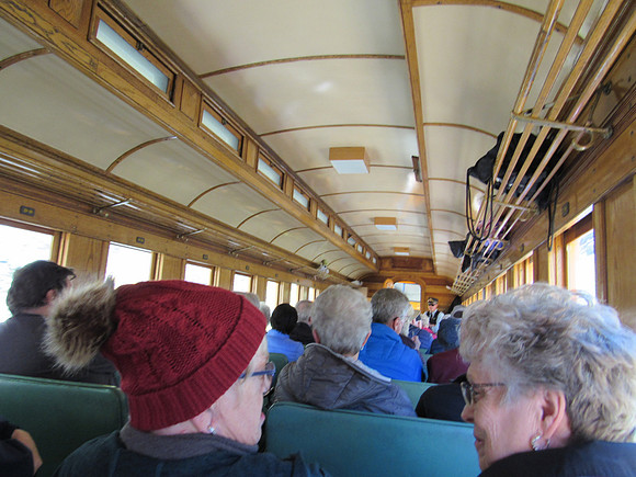Inside the rail car.