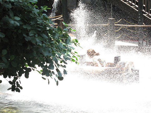 Of course, the kids want the log chute ride!
