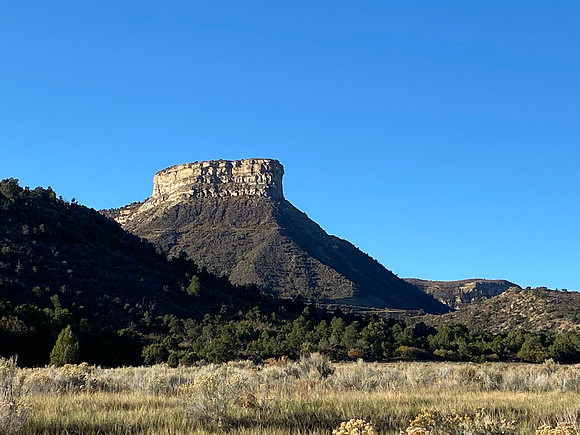 A few steps from the center was this strange looking mountain.