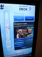 Now they have interactive screens to help you find your way around the ship, gives you the menu for the dining rooms, and lets you find out all the activities for the day -- at the touch of a button.